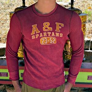 ABERCROMBIE MEN WAFFLE THERMAL LONG SLEEVE HENLEY SHIRT JERSEY UNDERWEAR SPARTAN